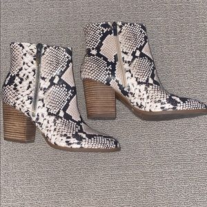 Snake print boots